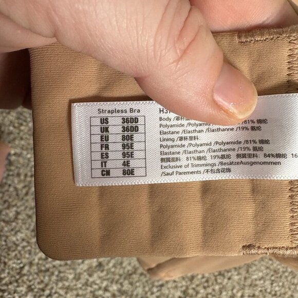 DELIMIRA underwire strapless minimizer bra 36DD Natural NWT Nude Tan - Picture 8 of 8